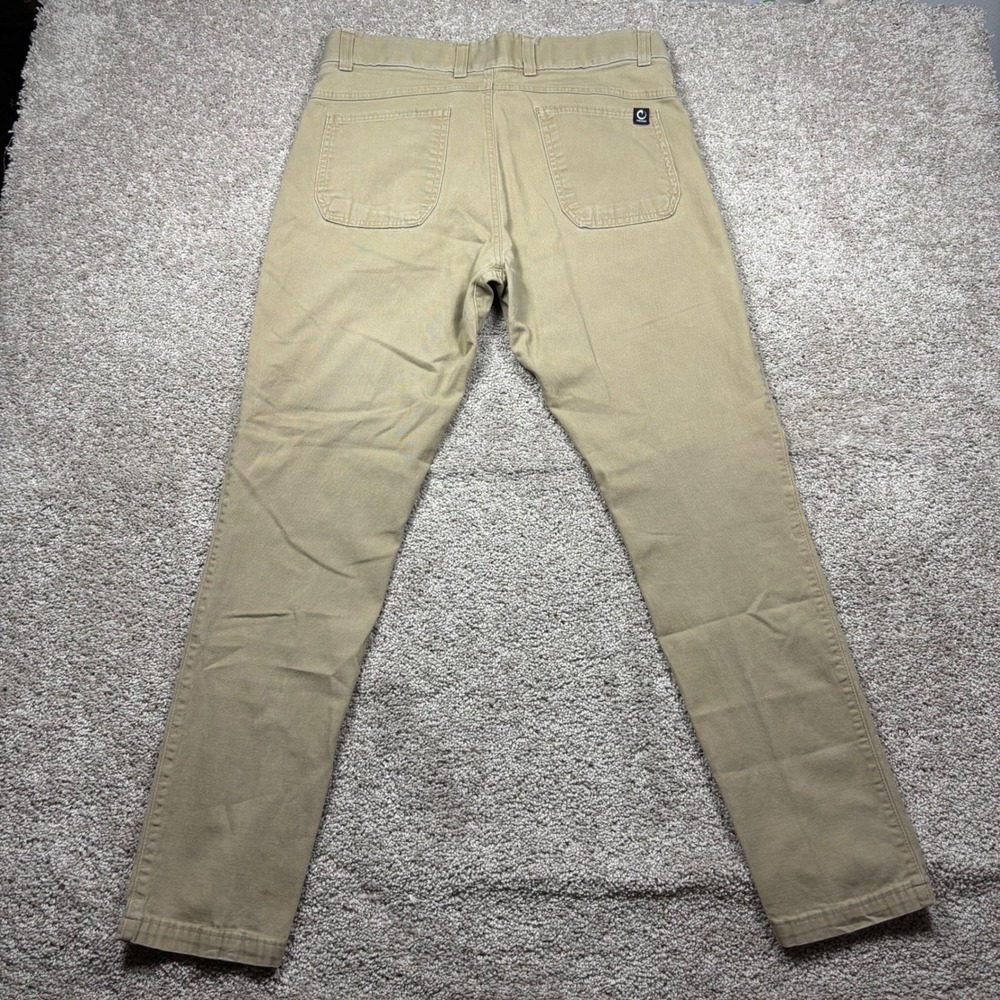 Origin USA Mens Tapered Workwear Pants Khaki Tan Size 34x32 Made in America USA